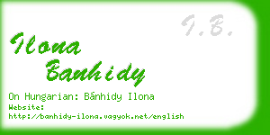 ilona banhidy business card